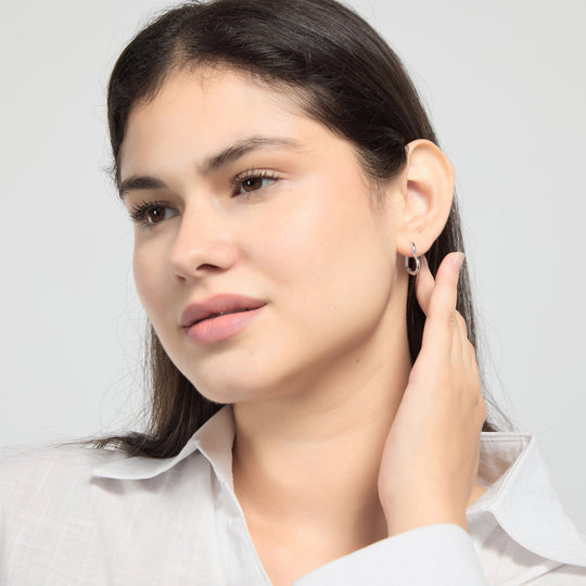 Sterling Silver Heart Hoop Earrings