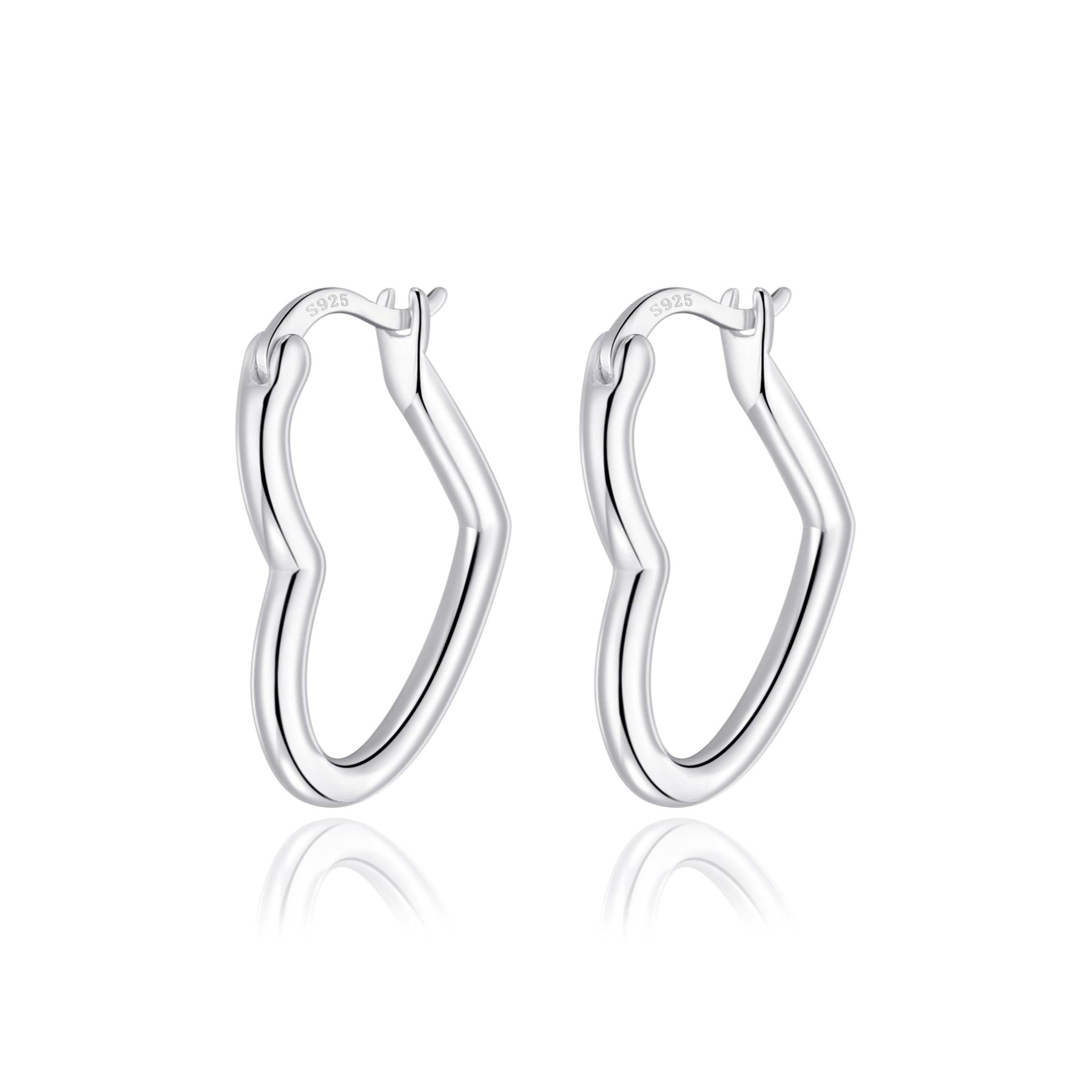 Sterling Silver Heart Hoop Earrings with Latch Back by Philip