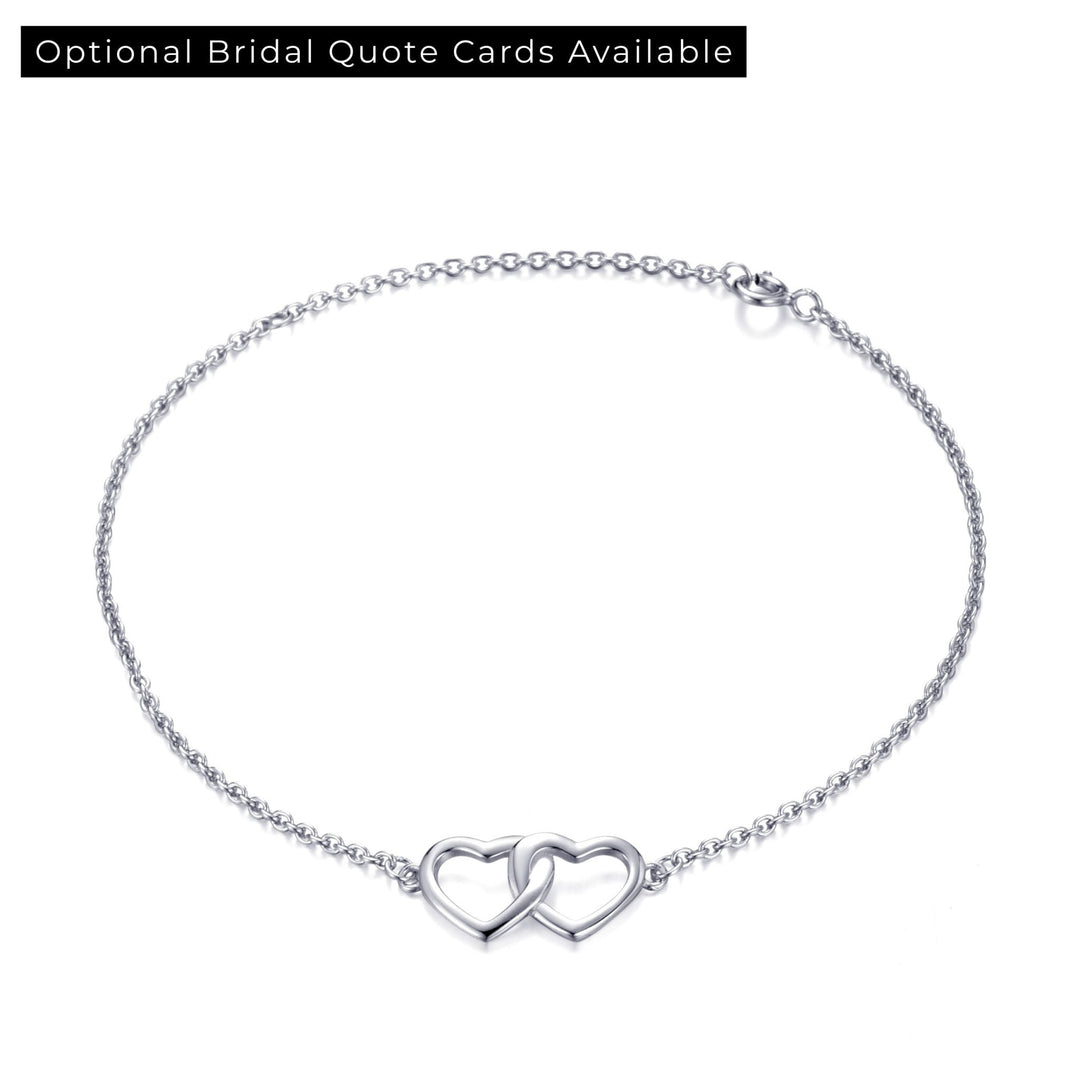 Sterling Silver Heart Link Bridal Bracelet - Philip Jones Jewellery