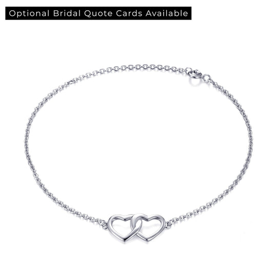 Sterling Silver Heart Link Bridal Bracelet - Philip Jones Jewellery