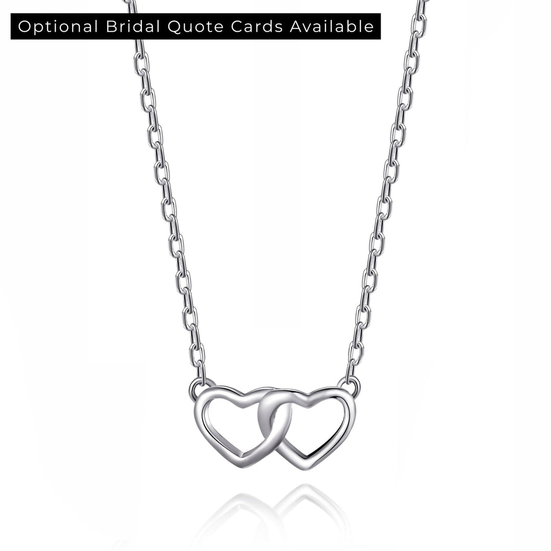 Sterling Silver Heart Link Bridal Necklace - Philip Jones Jewellery