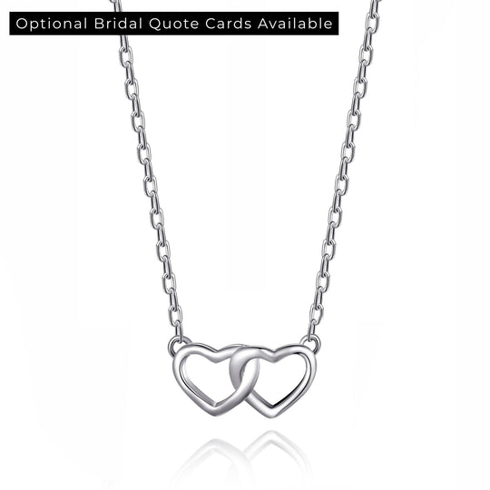 Sterling Silver Heart Link Bridal Necklace - Philip Jones Jewellery