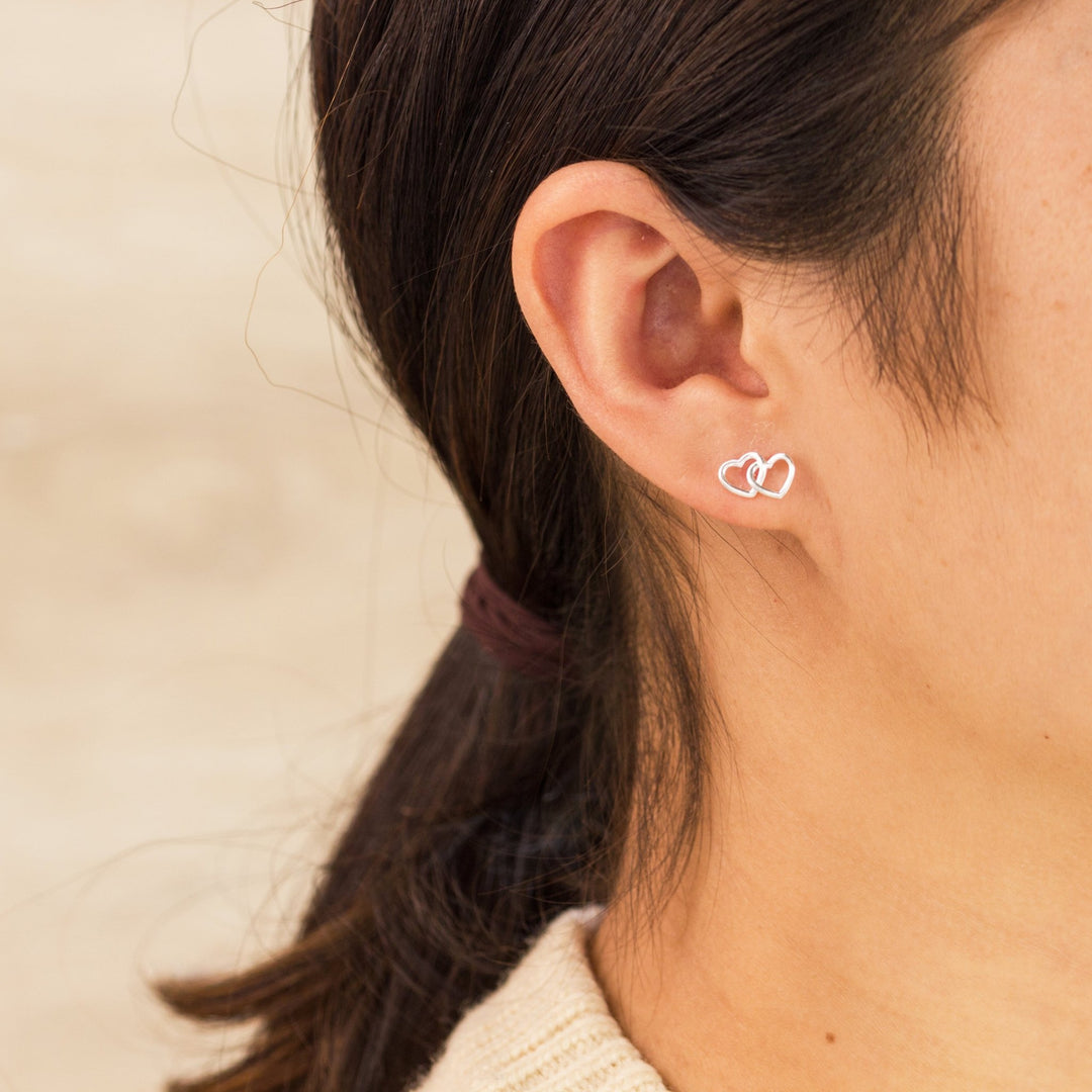 Sterling Silver Heart Link Set - Philip Jones Jewellery