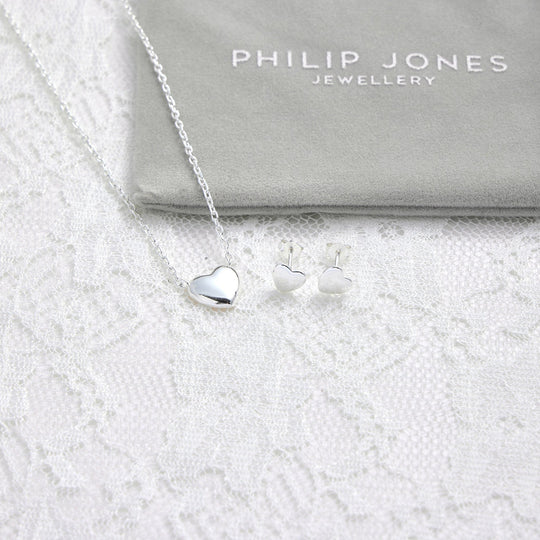 Sterling Silver I Couldn't Say I Do Without You Bridal Heart Set - Philip Jones Jewellery