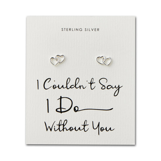 Sterling Silver I Couldn't Say I Do Without You Heart Link Earrings - Philip Jones Jewellery