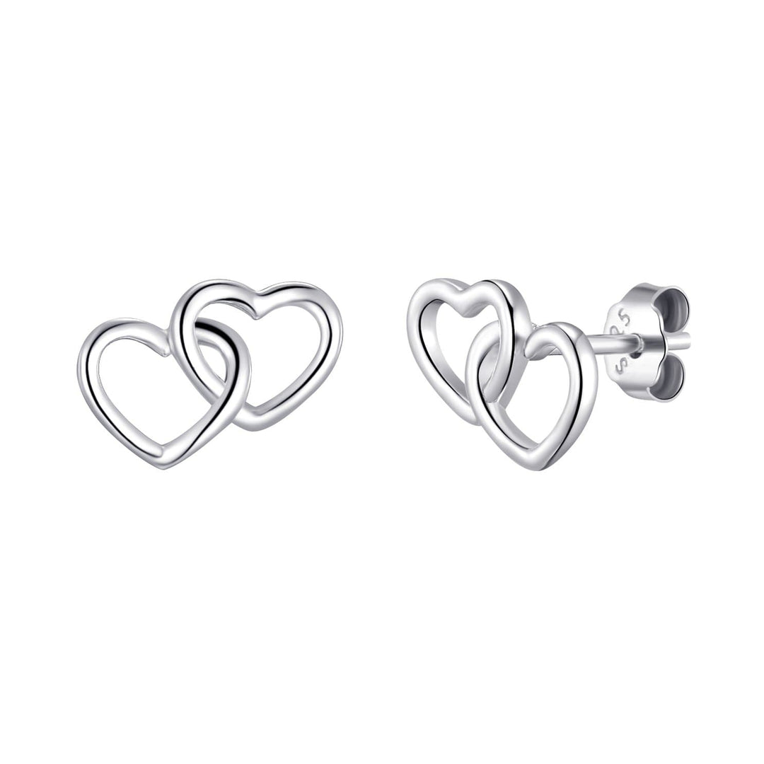 Sterling Silver I Couldn't Say I Do Without You Heart Link Earrings - Philip Jones Jewellery