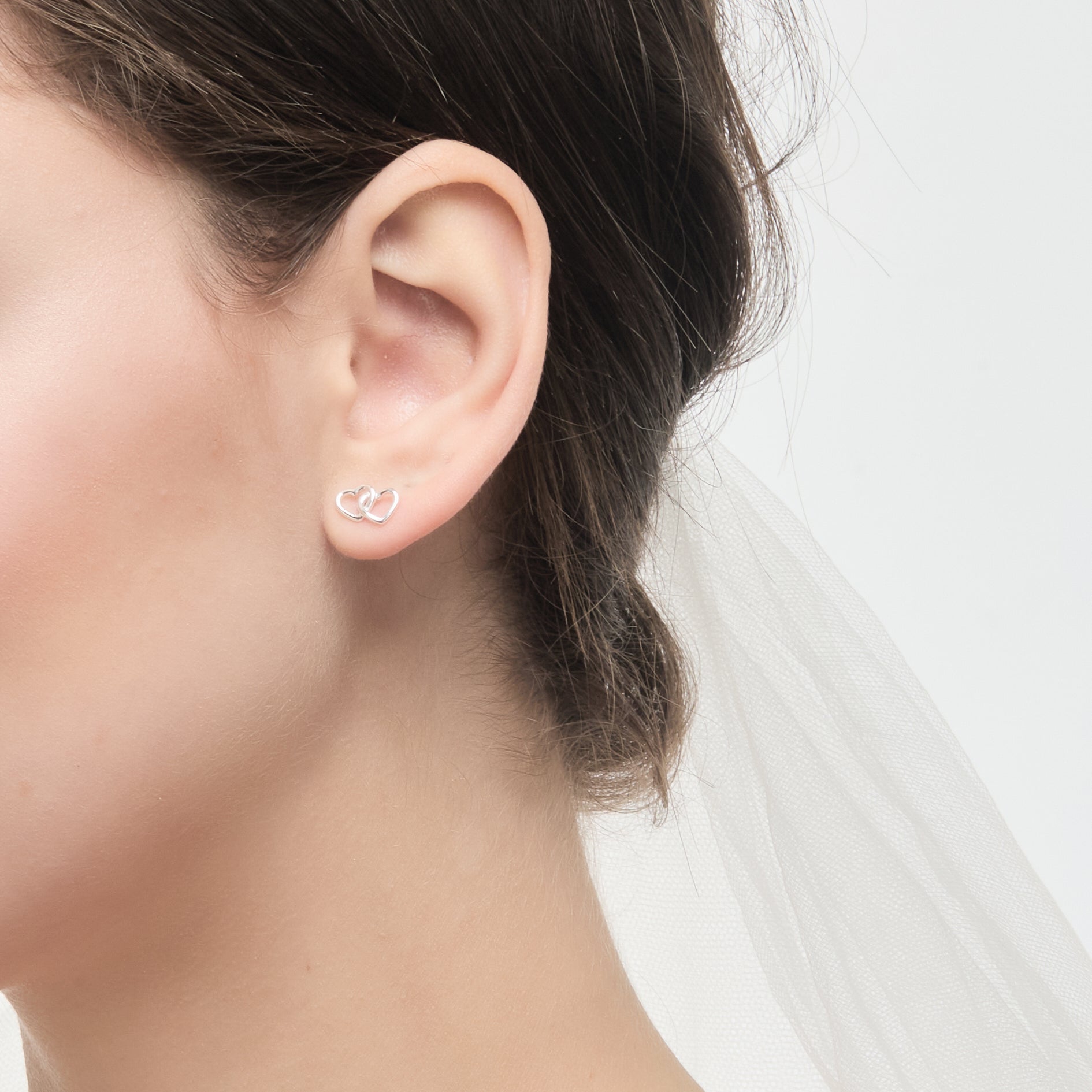 Sterling Silver I Couldn't Say I Do Without You Heart Link Earrings - Philip Jones Jewellery