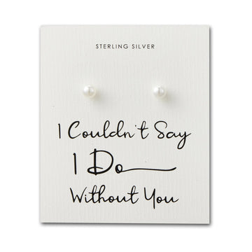 Sterling Silver Wedding Pearl Earrings