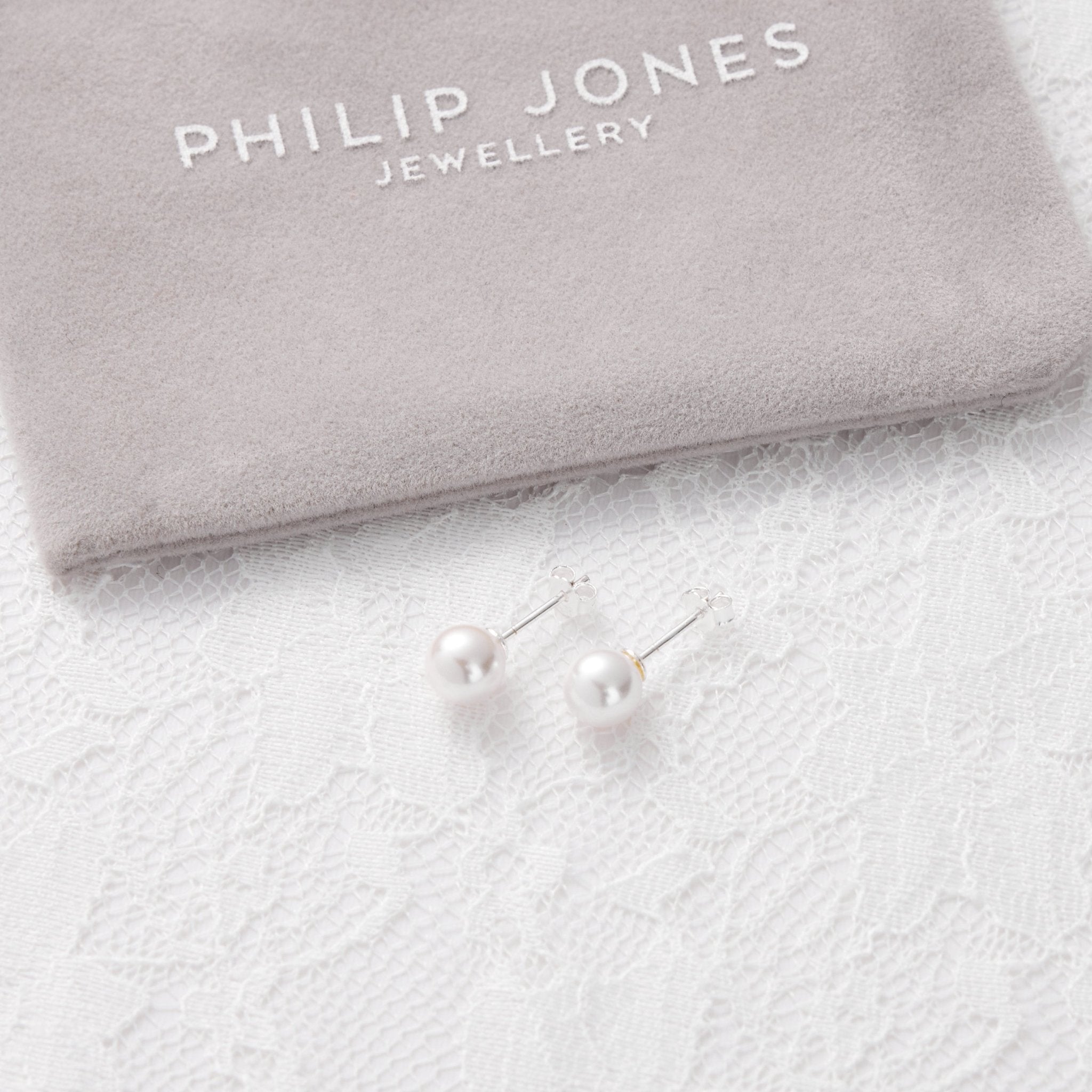 Sterling Silver I Couldn't Say I Do Without You Pearl Earrings - Philip Jones Jewellery