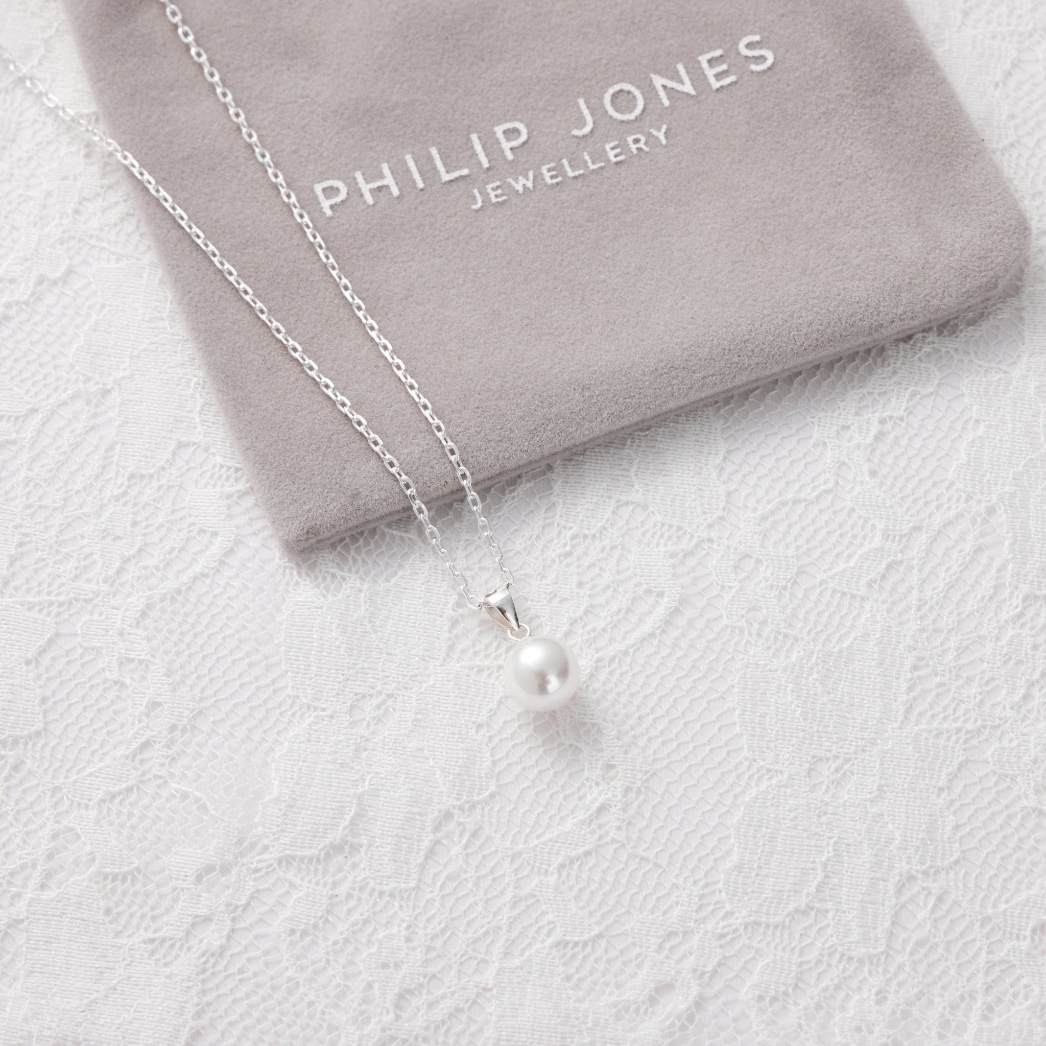Sterling Silver I Couldn't Say I Do Without You Pearl Necklace - Philip Jones Jewellery