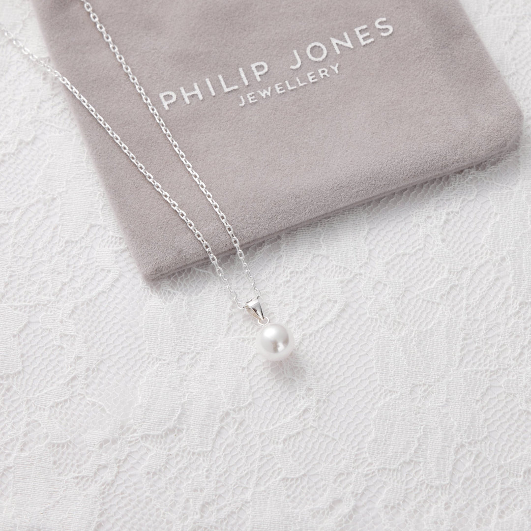 Sterling Silver I Couldn't Say I Do Without You Pearl Necklace - Philip Jones Jewellery