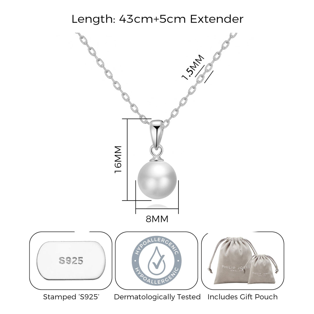 Sterling Silver I Couldn't Say I Do Without You Pearl Necklace - Philip Jones Jewellery