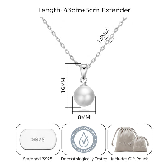 Sterling Silver I Couldn't Say I Do Without You Pearl Necklace - Philip Jones Jewellery