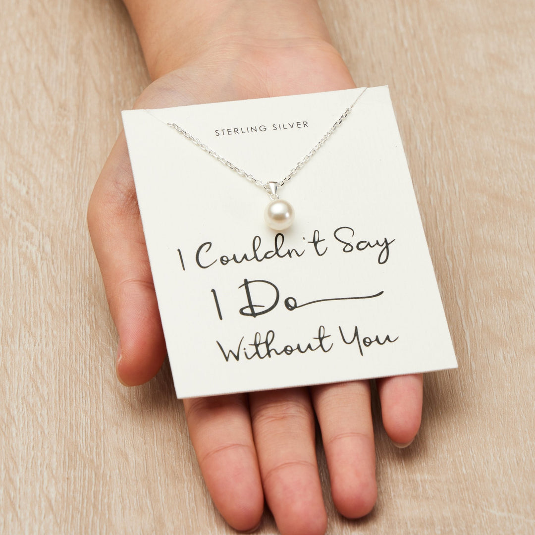 Sterling Silver I Couldn't Say I Do Without You Pearl Necklace - Philip Jones Jewellery