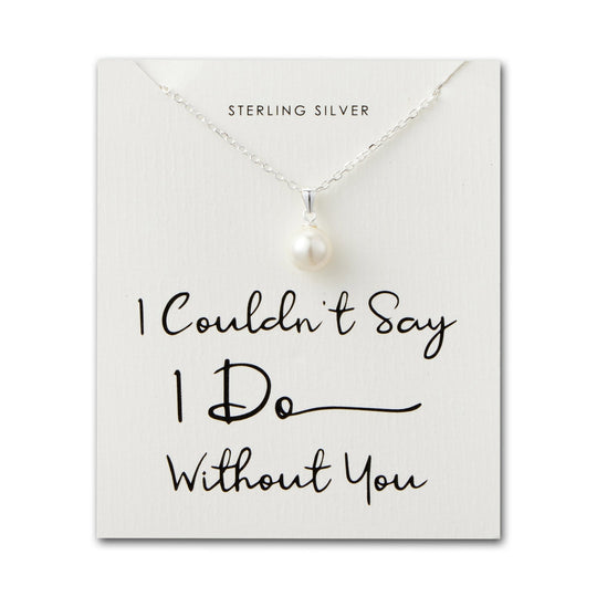 Sterling Silver I Couldn't Say I Do Without You Pearl Necklace - Philip Jones Jewellery