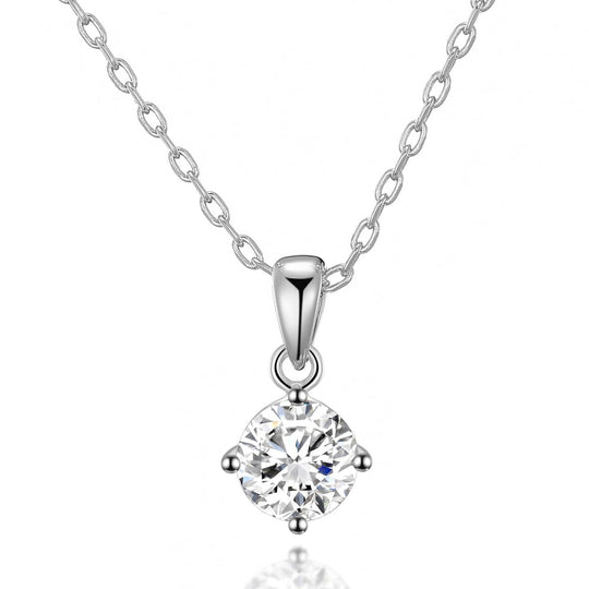 Sterling Silver I Couldn't Say I Do Without You Solitaire Crystal Necklace - Philip Jones Jewellery