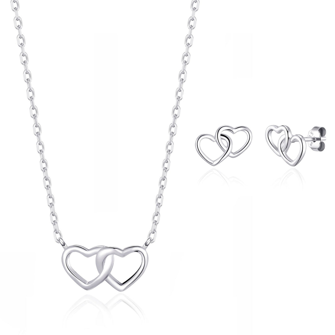 Sterling Silver I Couldn't Say I Do Without You Wedding Heart Link Set - Philip Jones Jewellery