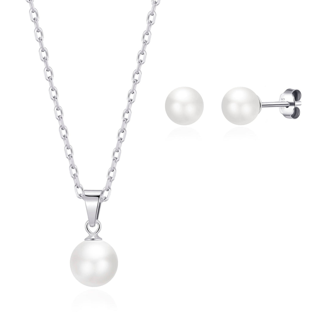Sterling Silver I Couldn't Say I Do Without You Wedding Shell Pearl Set - Philip Jones Jewellery