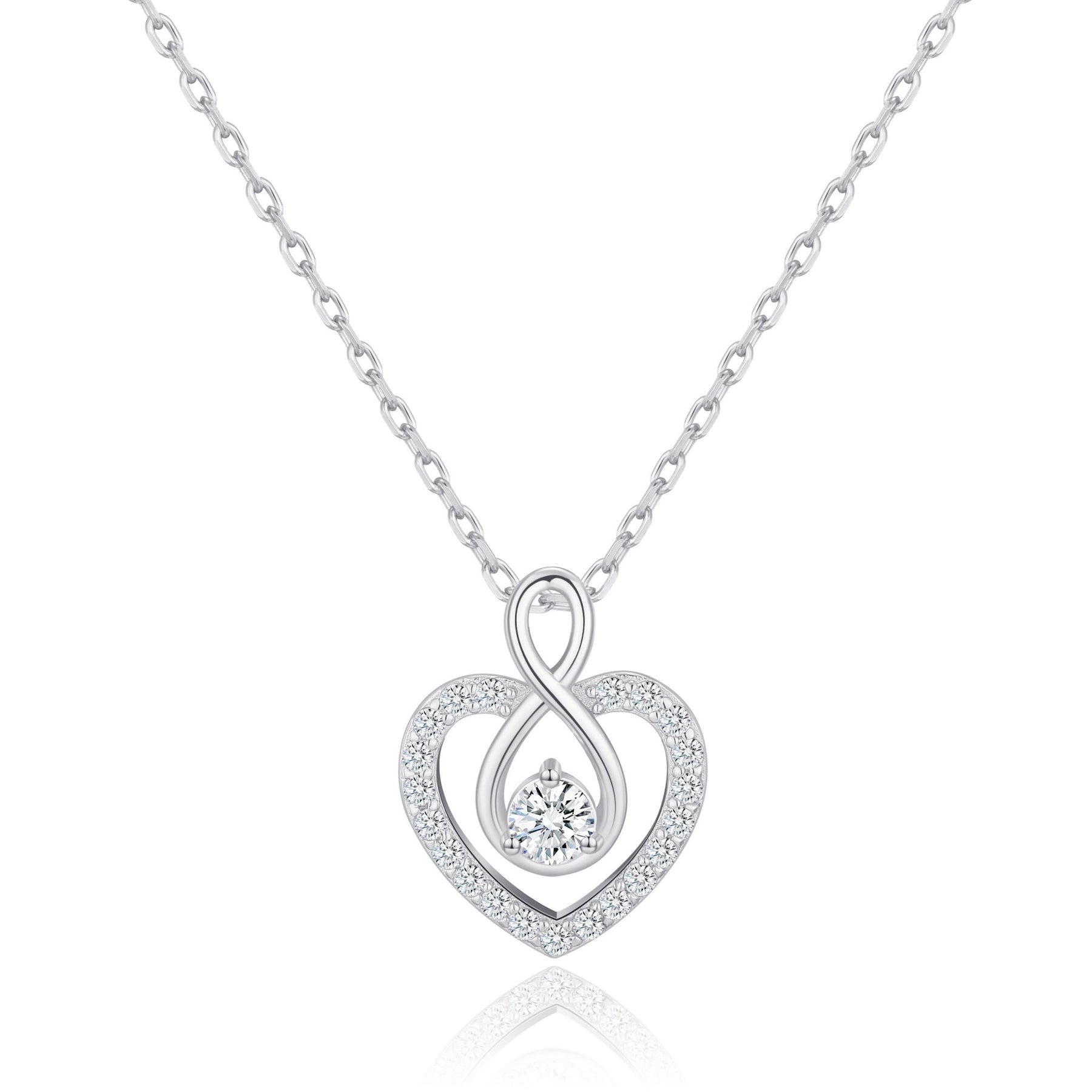 Silver Plated Necklace at Philip Jones Jewellery 5 sterling silver infinity heart necklace created with zircondia crystals 320363