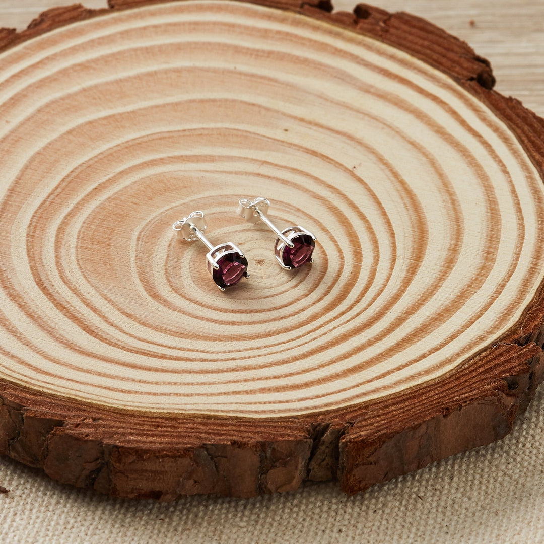Sterling Silver June (Alexandrite) Birthstone Earrings Created with Zircondia® Crystals - Philip Jones Jewellery