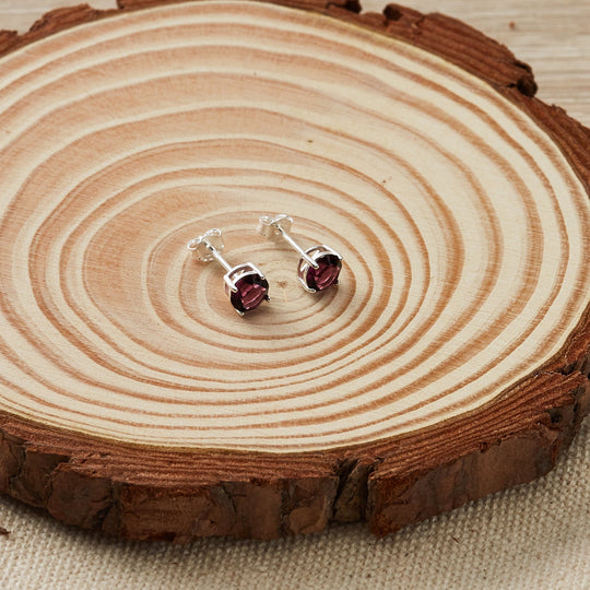 Sterling Silver June (Alexandrite) Birthstone Earrings Created with Zircondia® Crystals - Philip Jones Jewellery