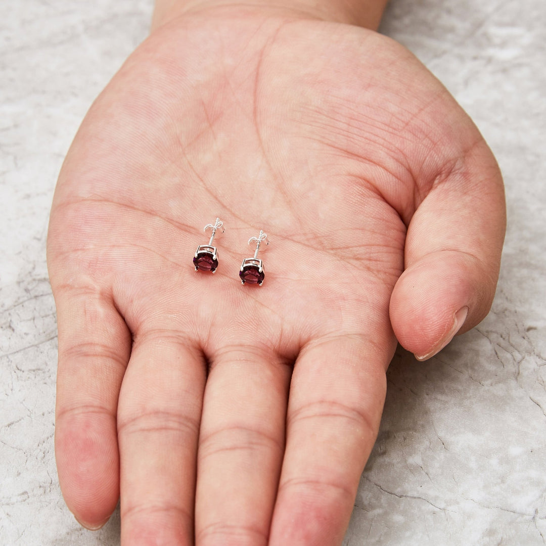 Sterling Silver June (Alexandrite) Birthstone Earrings Created with Zircondia® Crystals - Philip Jones Jewellery