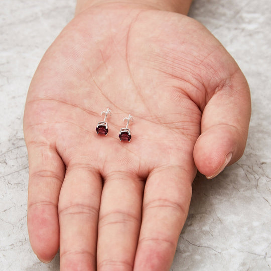 Sterling Silver June (Alexandrite) Birthstone Earrings Created with Zircondia® Crystals - Philip Jones Jewellery