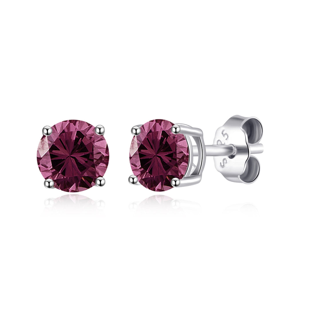 Sterling Silver June (Alexandrite) Birthstone Earrings Created with Zircondia® Crystals - Philip Jones Jewellery