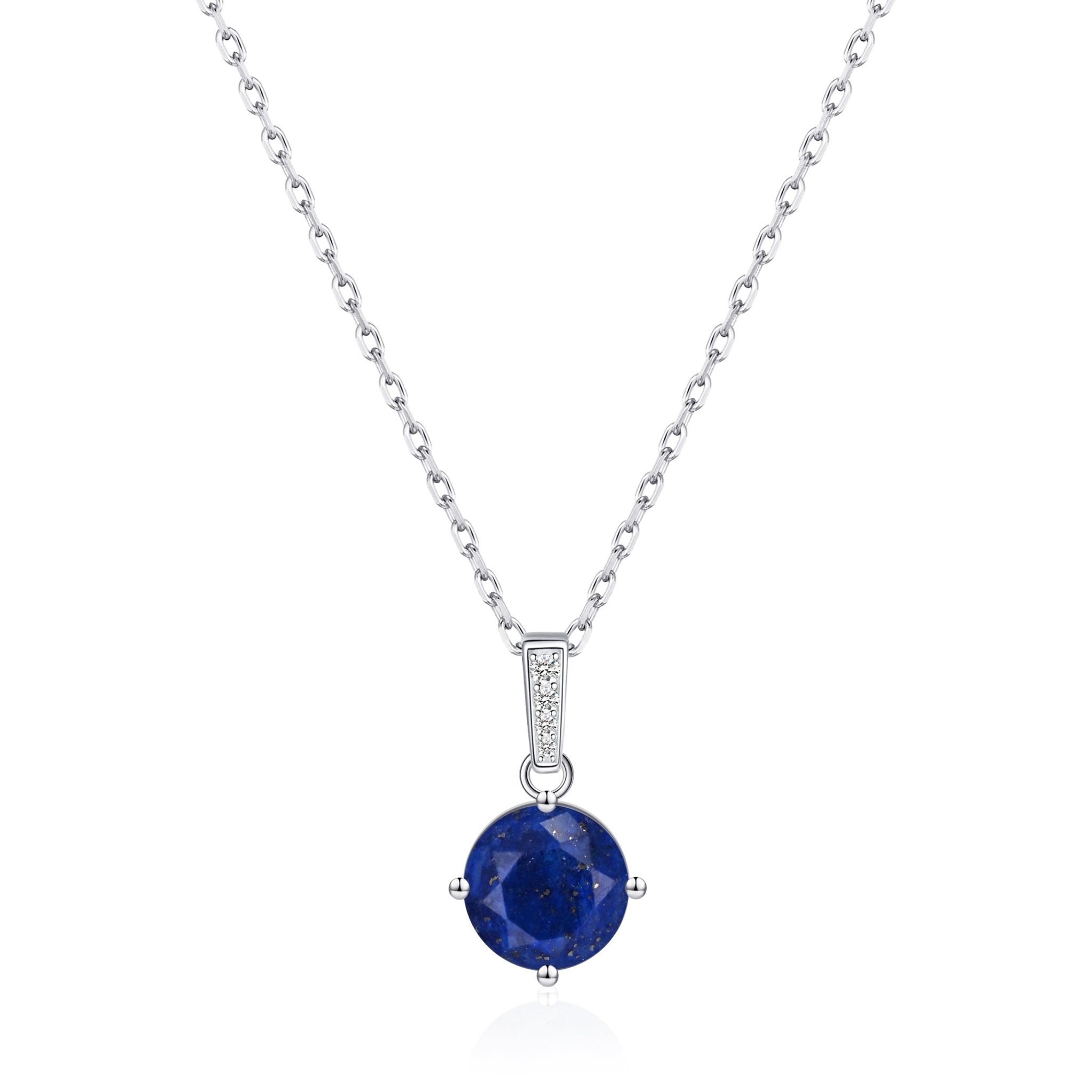 Sterling Silver Lapis Gemstone Necklace - Philip Jones Jewellery