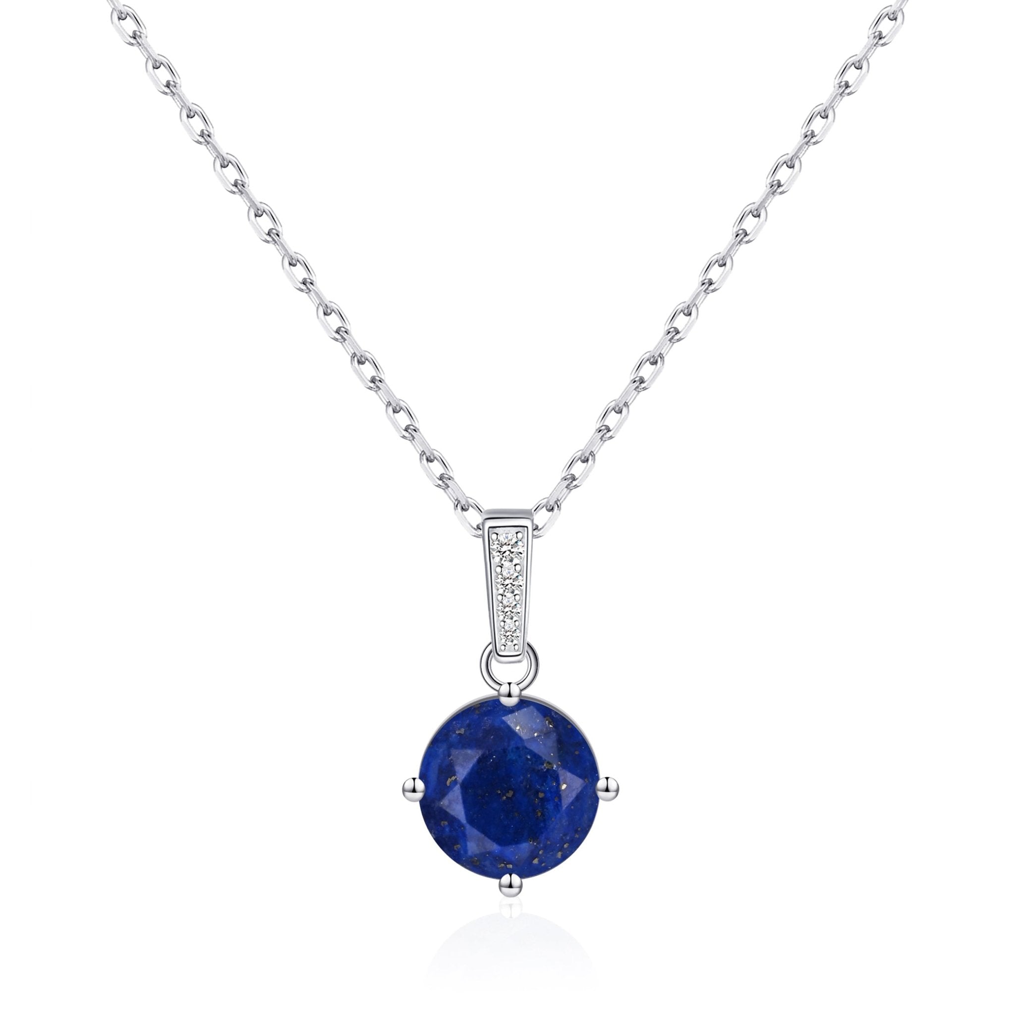 Sterling Silver Lapis Gemstone Necklace - Philip Jones Jewellery