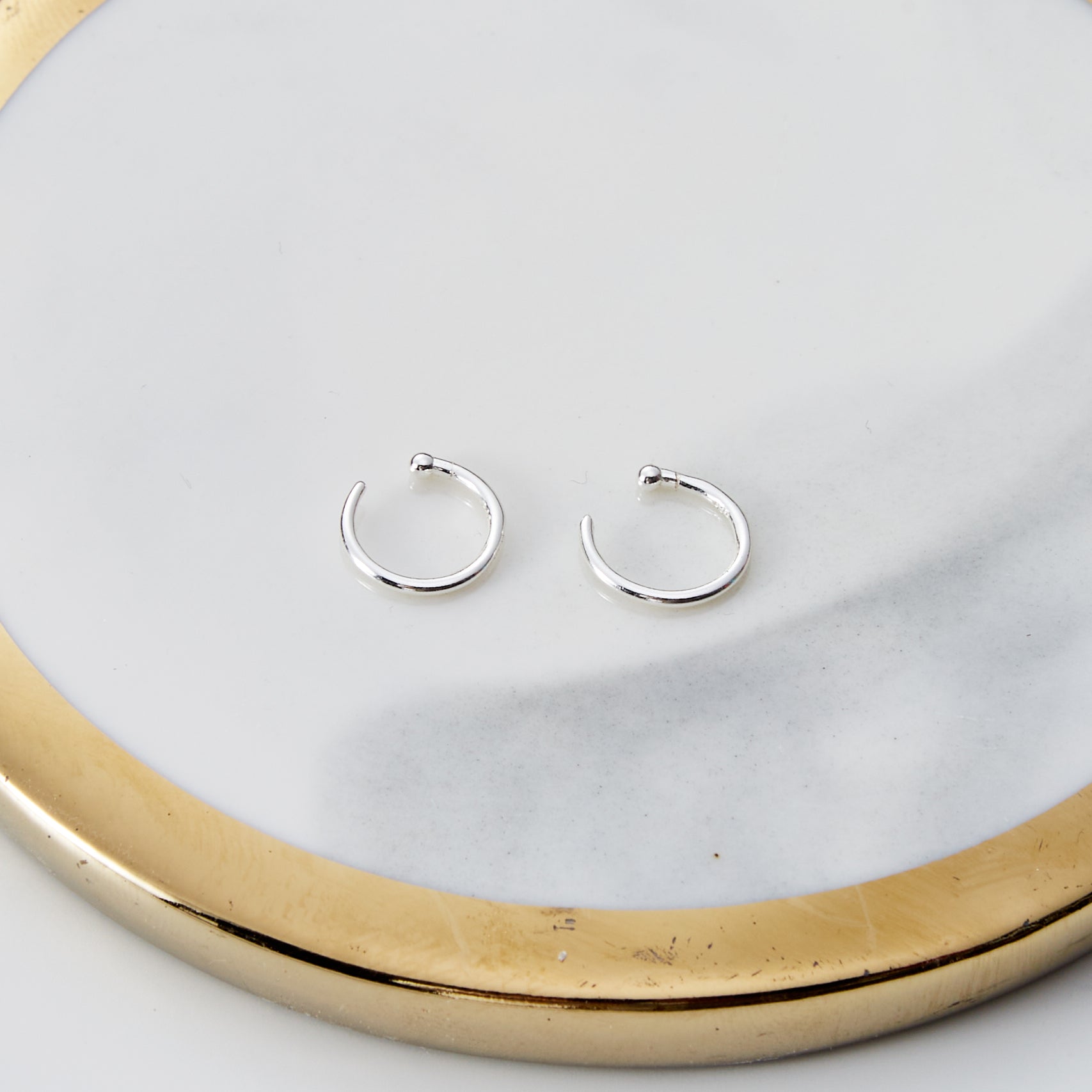 Sterling Silver Micro Thread Hoop Earrings - Philip Jones Jewellery