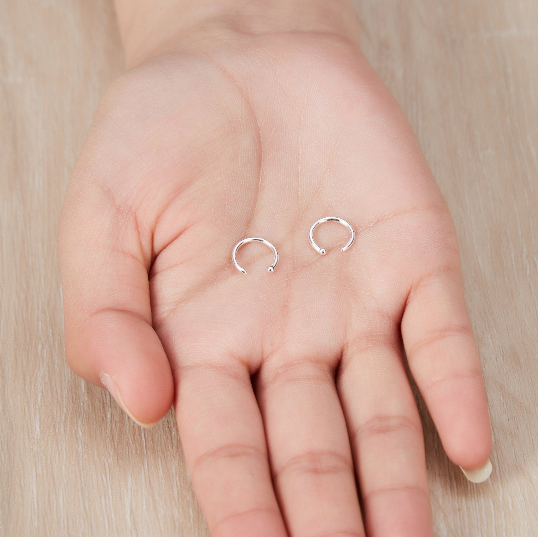 Sterling Silver Micro Thread Hoop Earrings - Philip Jones Jewellery