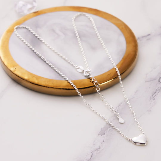 Sterling Silver Mother and Daughter Quote Heart Necklace - Philip Jones Jewellery