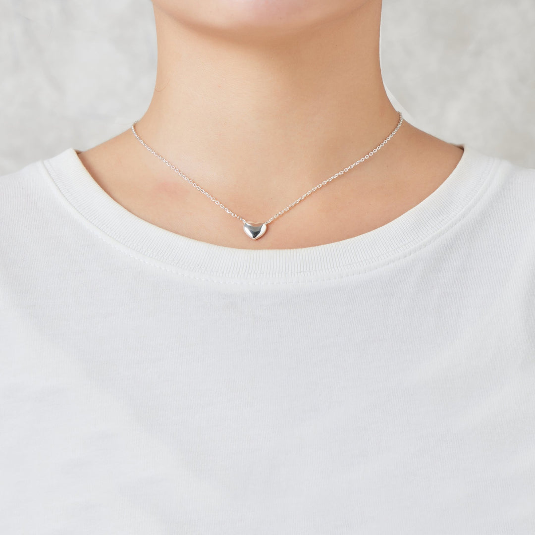 Sterling Silver Mother and Daughter Quote Heart Necklace - Philip Jones Jewellery