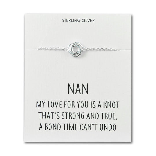 Sterling Silver Nan Quote Knot Bracelet - Philip Jones Jewellery