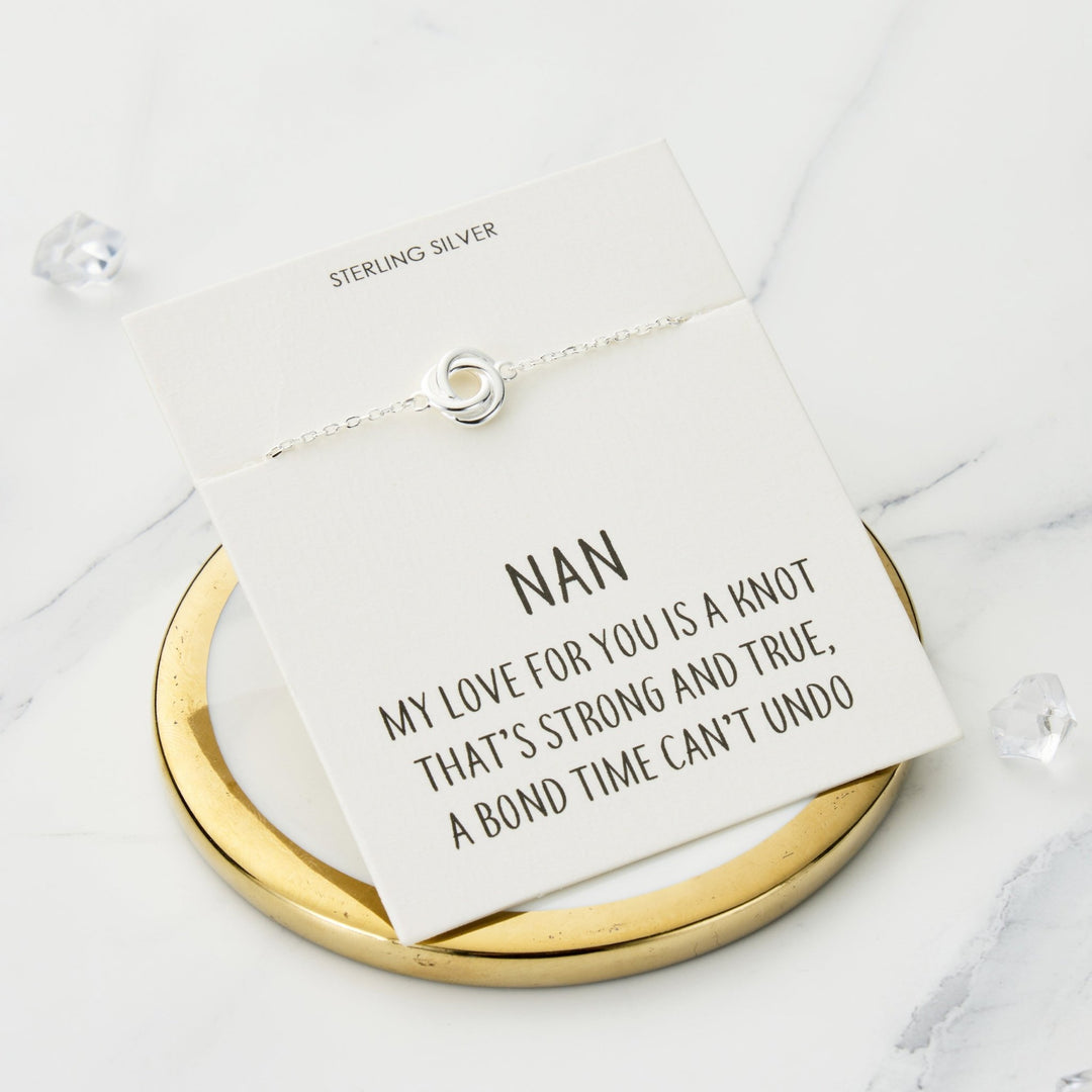 Sterling Silver Nan Quote Knot Bracelet - Philip Jones Jewellery