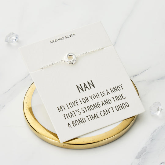 Sterling Silver Nan Quote Knot Bracelet - Philip Jones Jewellery
