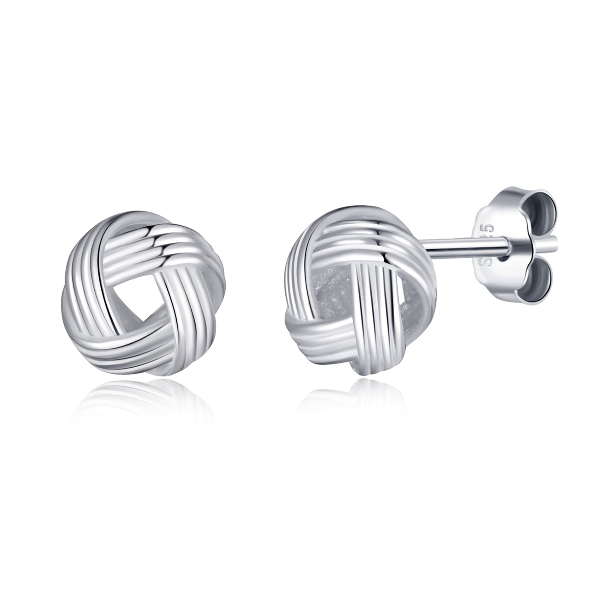 Sterling Silver Nan Quote Knot Earrings - Philip Jones Jewellery