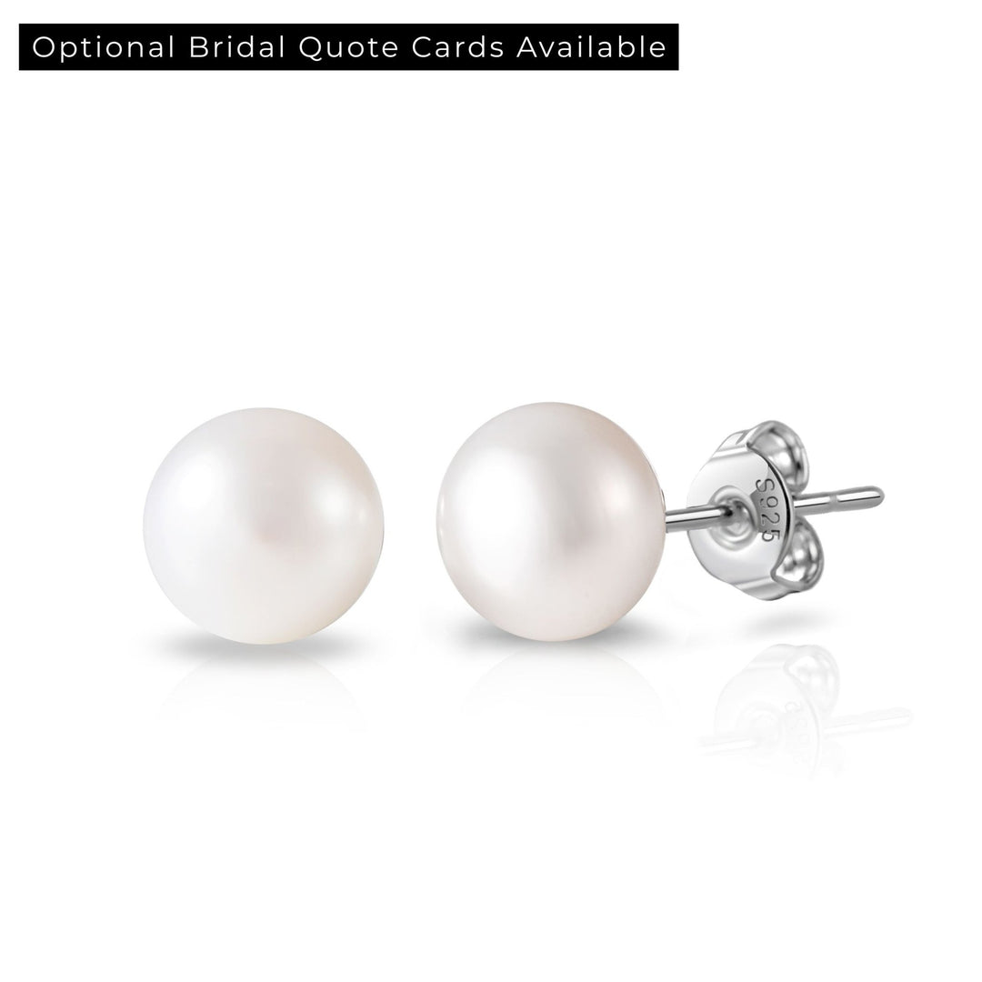 Sterling Silver Pearl Bridal Earrings - Philip Jones Jewellery