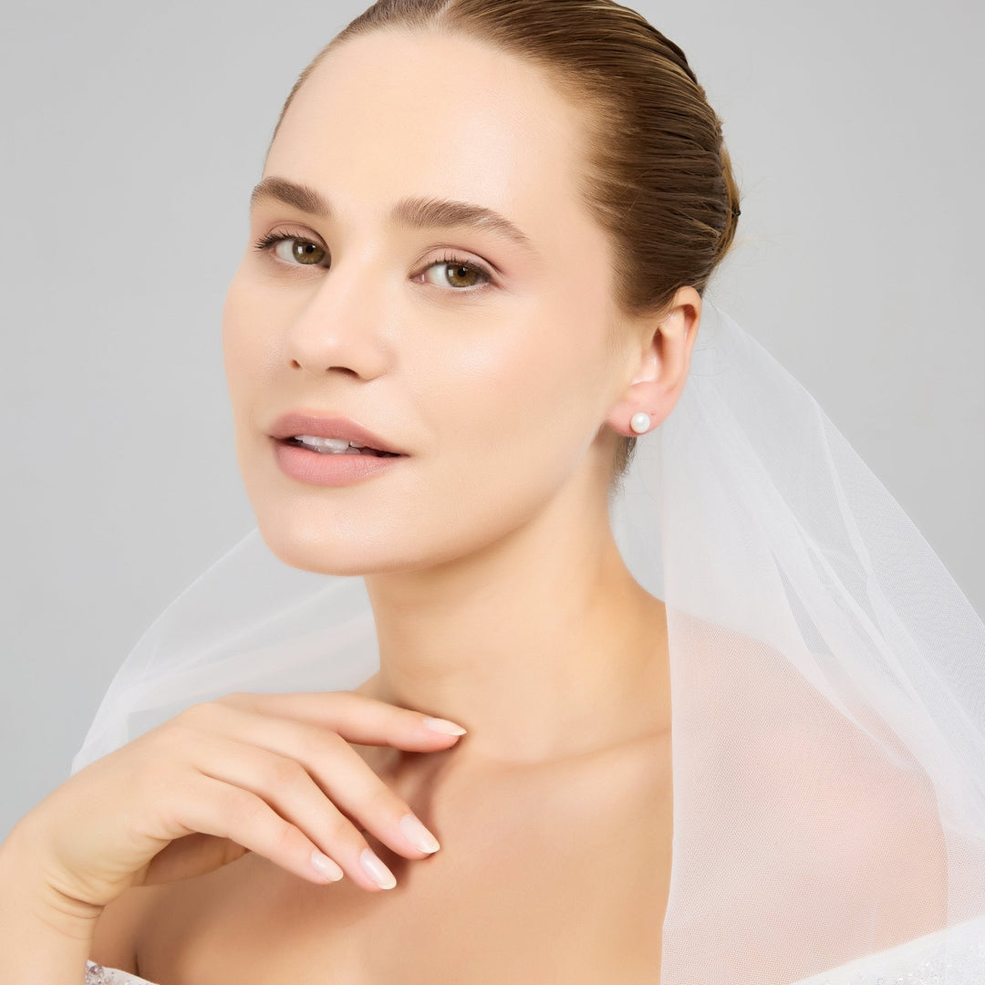 Sterling Silver Pearl Bridal Earrings - Philip Jones Jewellery