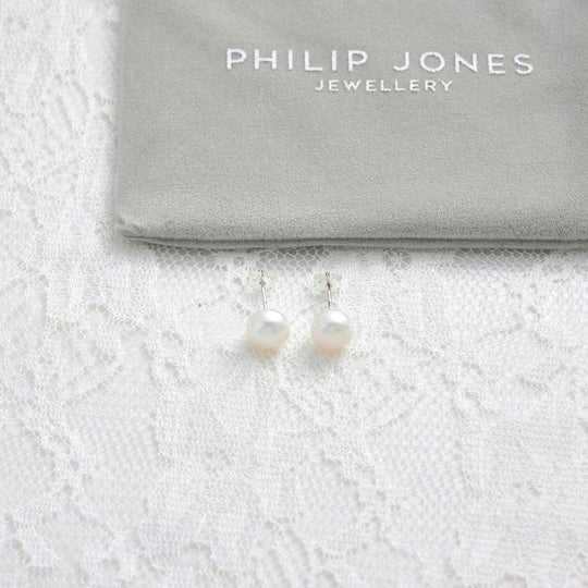 Sterling Silver Pearl Bridal Earrings - Philip Jones Jewellery