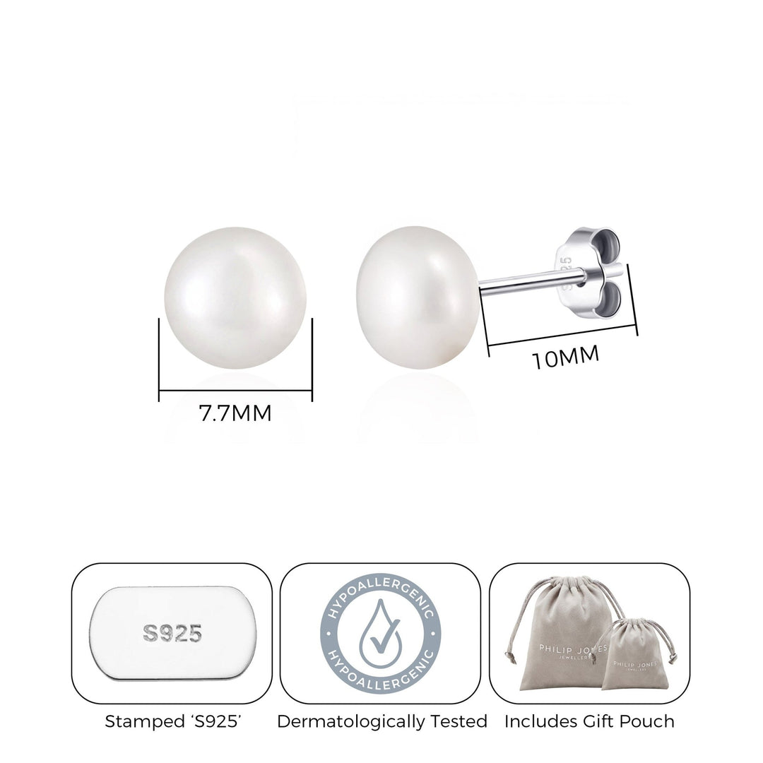 Sterling Silver Pearl Earrings - Philip Jones Jewellery