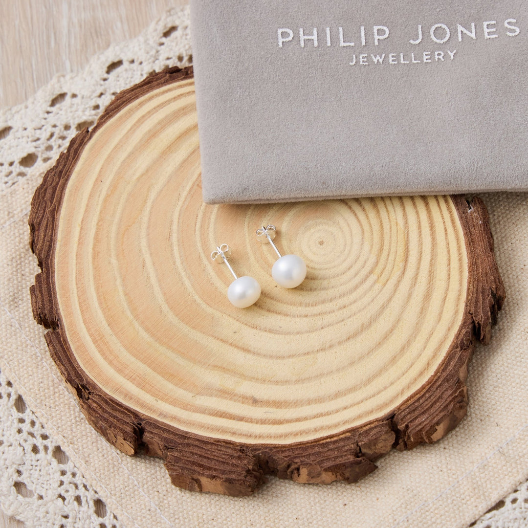 Sterling Silver Pearl Earrings - Philip Jones Jewellery