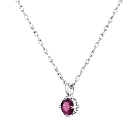 Sterling Silver Purple Necklace Created with Zircondia® Crystals - Philip Jones Jewellery