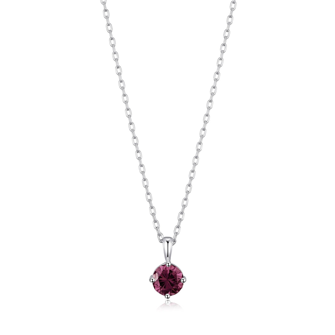 Sterling Silver Purple Necklace Created with Zircondia® Crystals - Philip Jones Jewellery