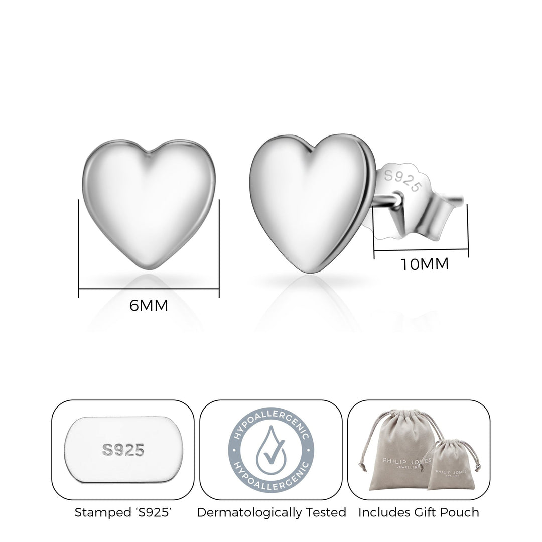 Sterling Silver Sister Heart Earrings with Quote Card - Philip Jones Jewellery