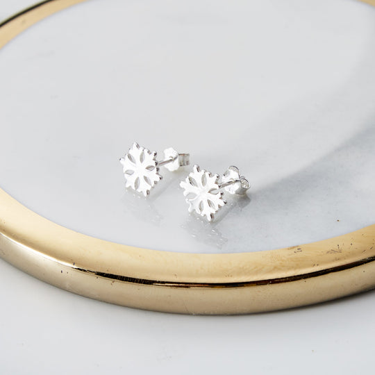Sterling Silver Snowflake Earrings - Philip Jones Jewellery