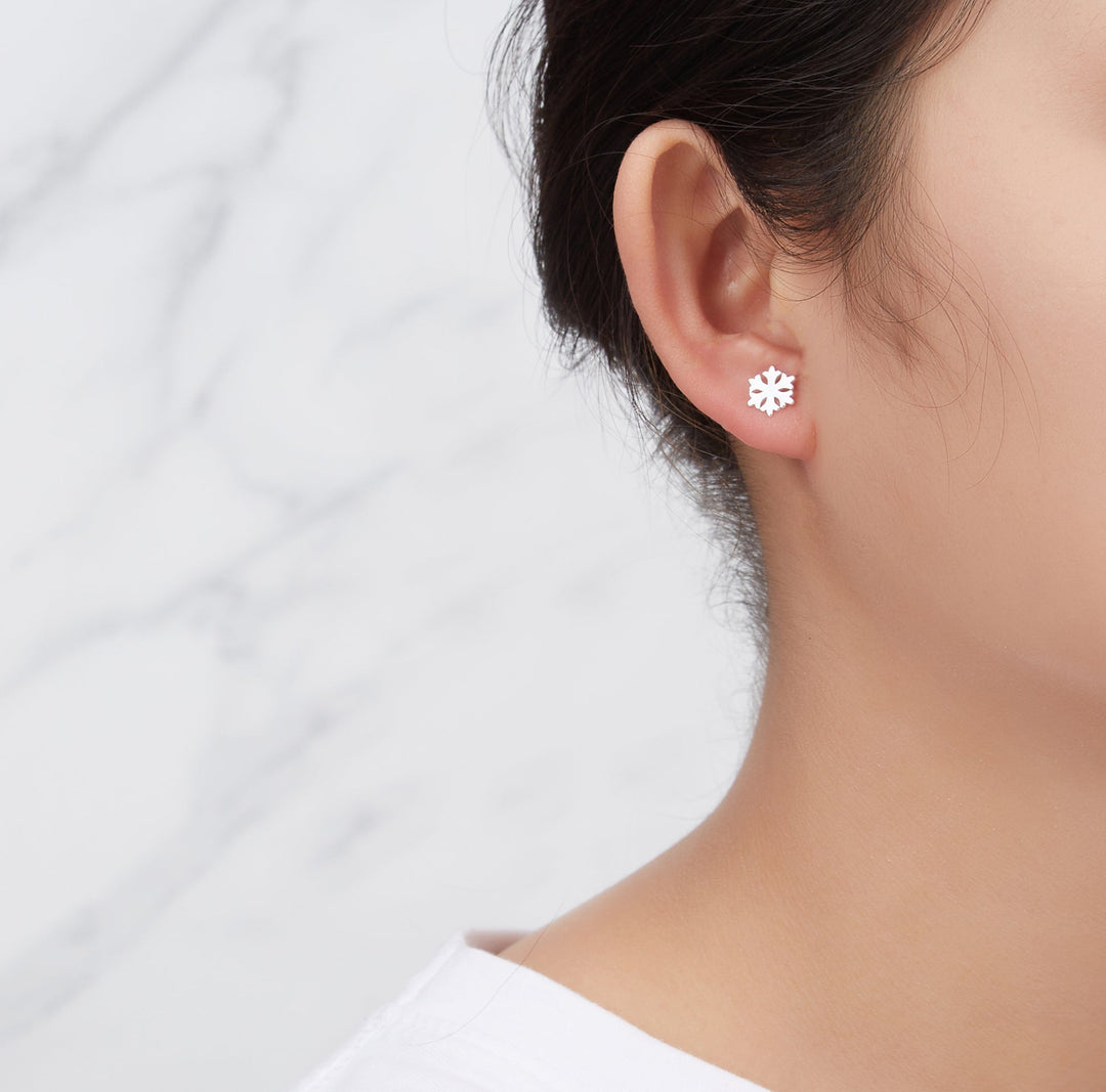 Sterling Silver Snowflake Earrings - Philip Jones Jewellery