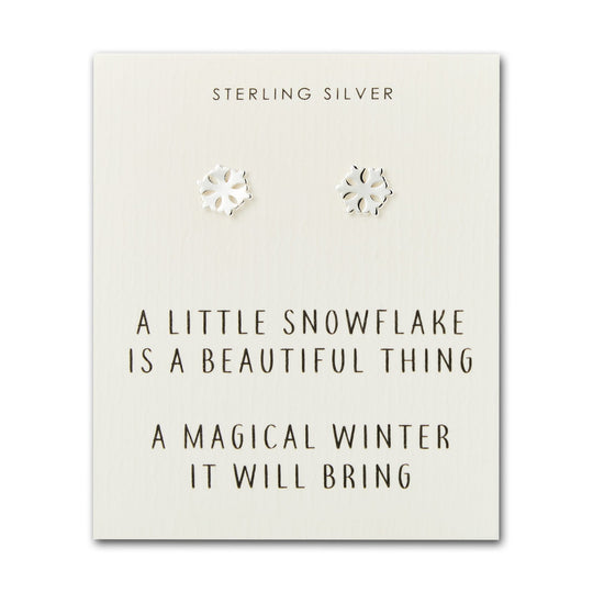 Sterling Silver Snowflake Quote Earrings - Philip Jones Jewellery