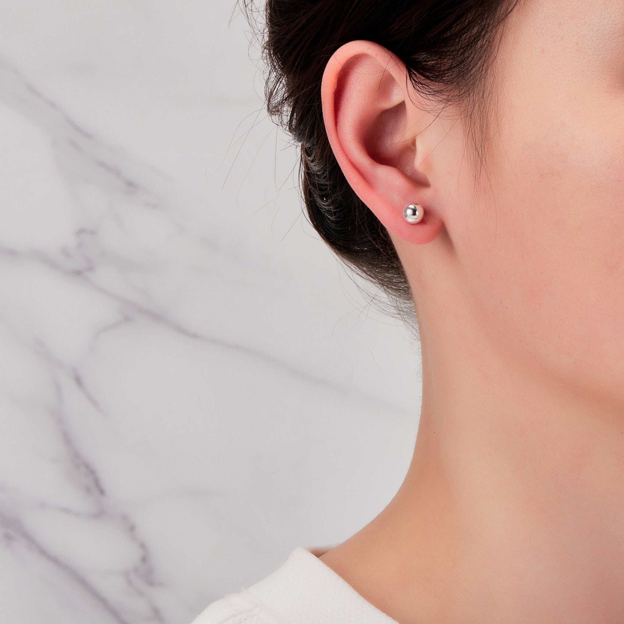 Sterling Silver Sphere Earrings - Philip Jones Jewellery